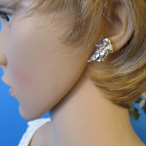 KIRK'S FOLLY Cherub Floral Heart Jewelry Set ~ Vintage Winged Cherub Set - Picture 4 of 14